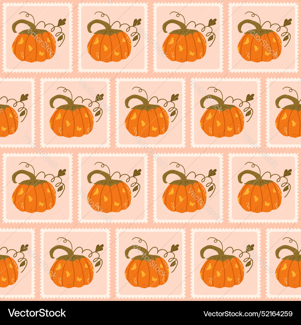 Checked Pumpkin Pattern Vector Image