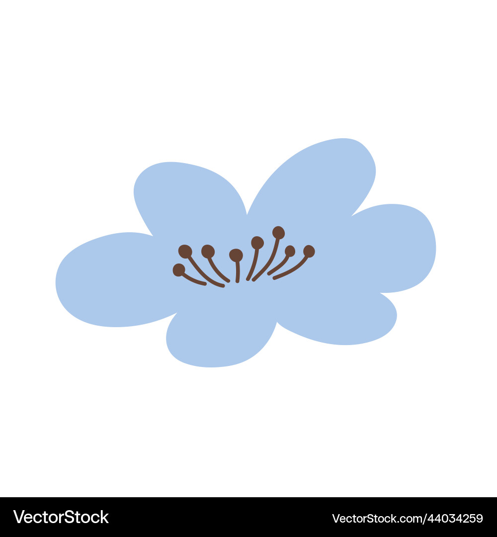 Cute blue flower isolated on white background Cute blue flower isolated on white background vector image