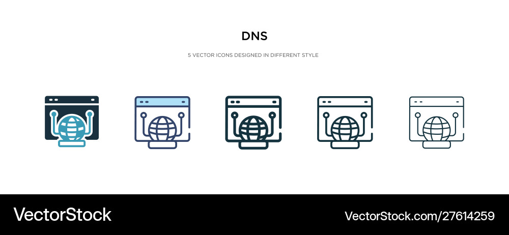 Dns icon in different style two colored Dns icon in different style two colored vector image