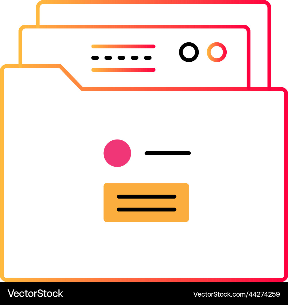 Document file folder outline icon archive vector image
