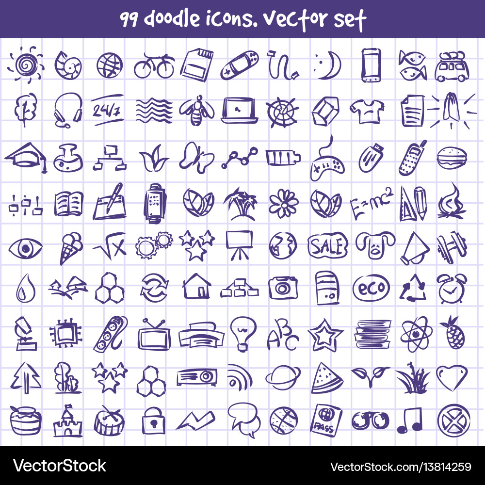 Doodle icons set Doodle icons set vector image