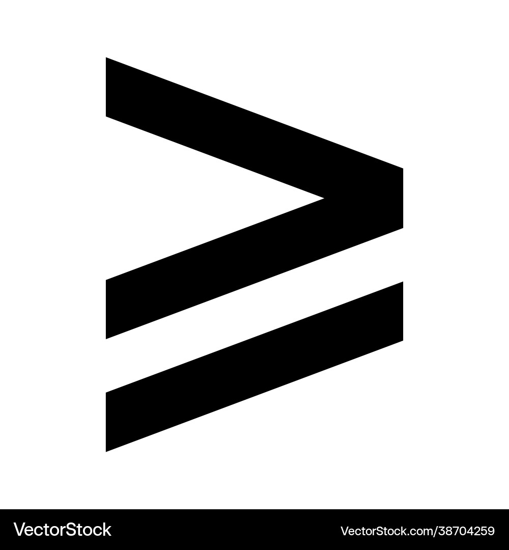 Greater than or equal to mathematics symbol Greater than or equal to mathematics symbol vector image