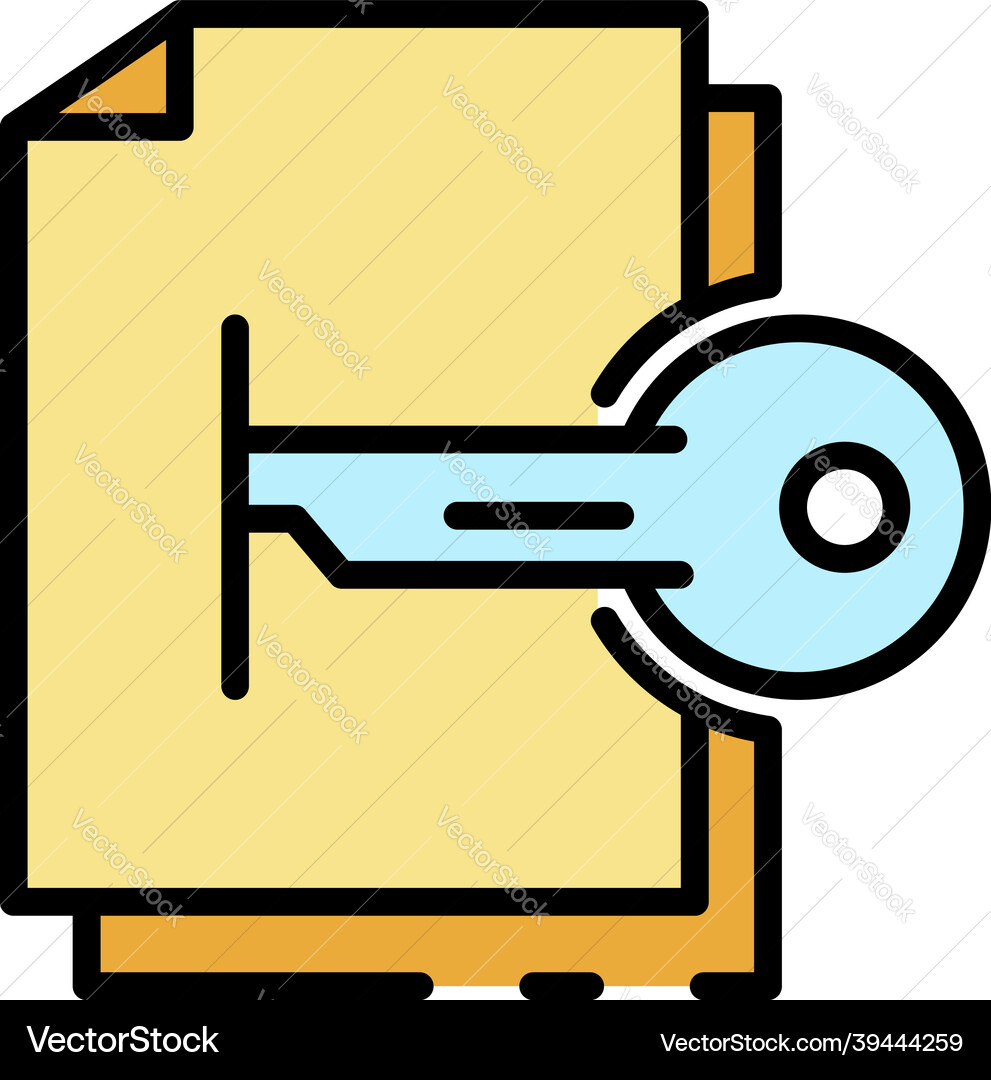 Hacking file encryption icon color outline Hacking file encryption icon color outline vector image