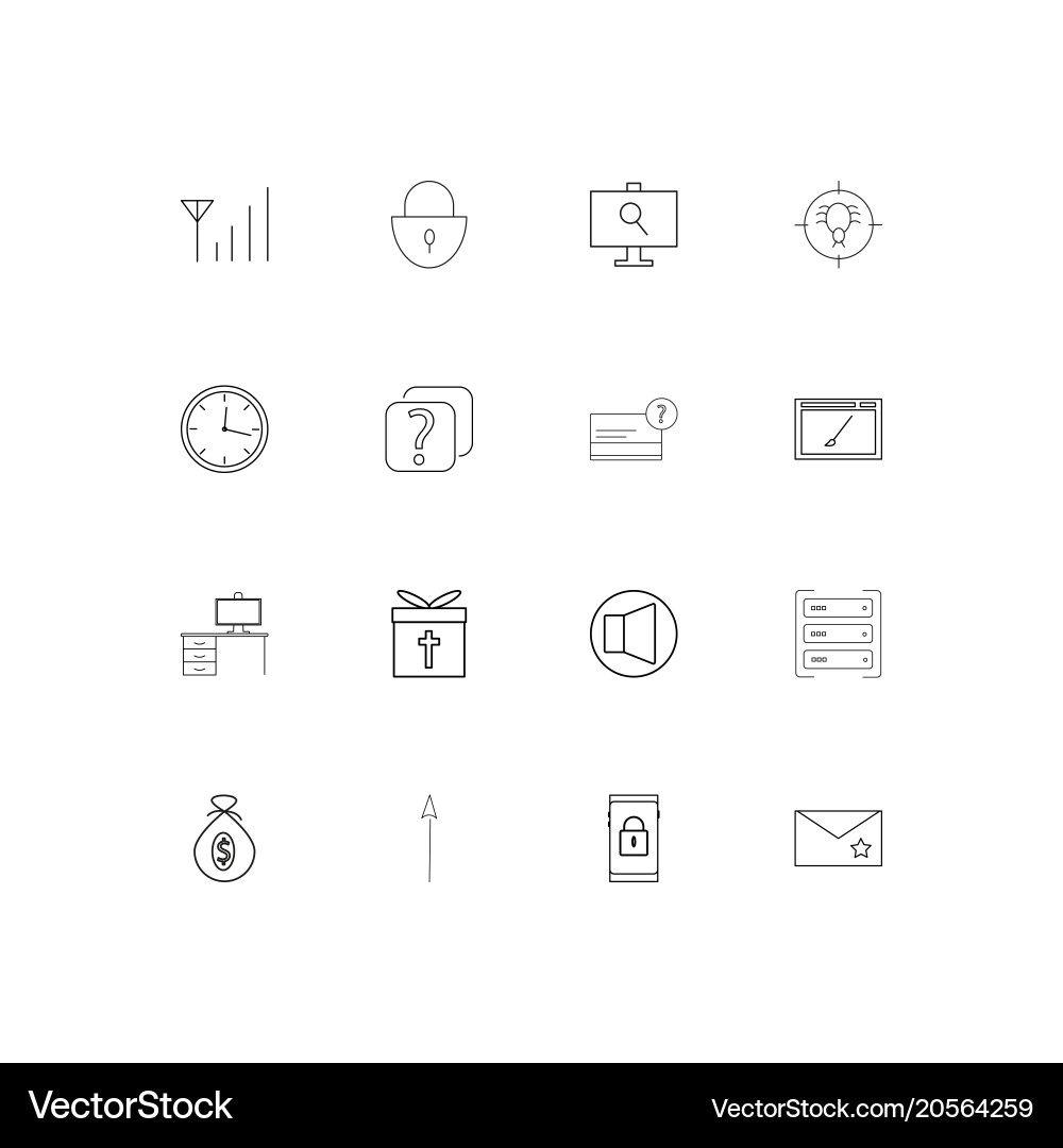 Internet of things simple linear icons set vector image