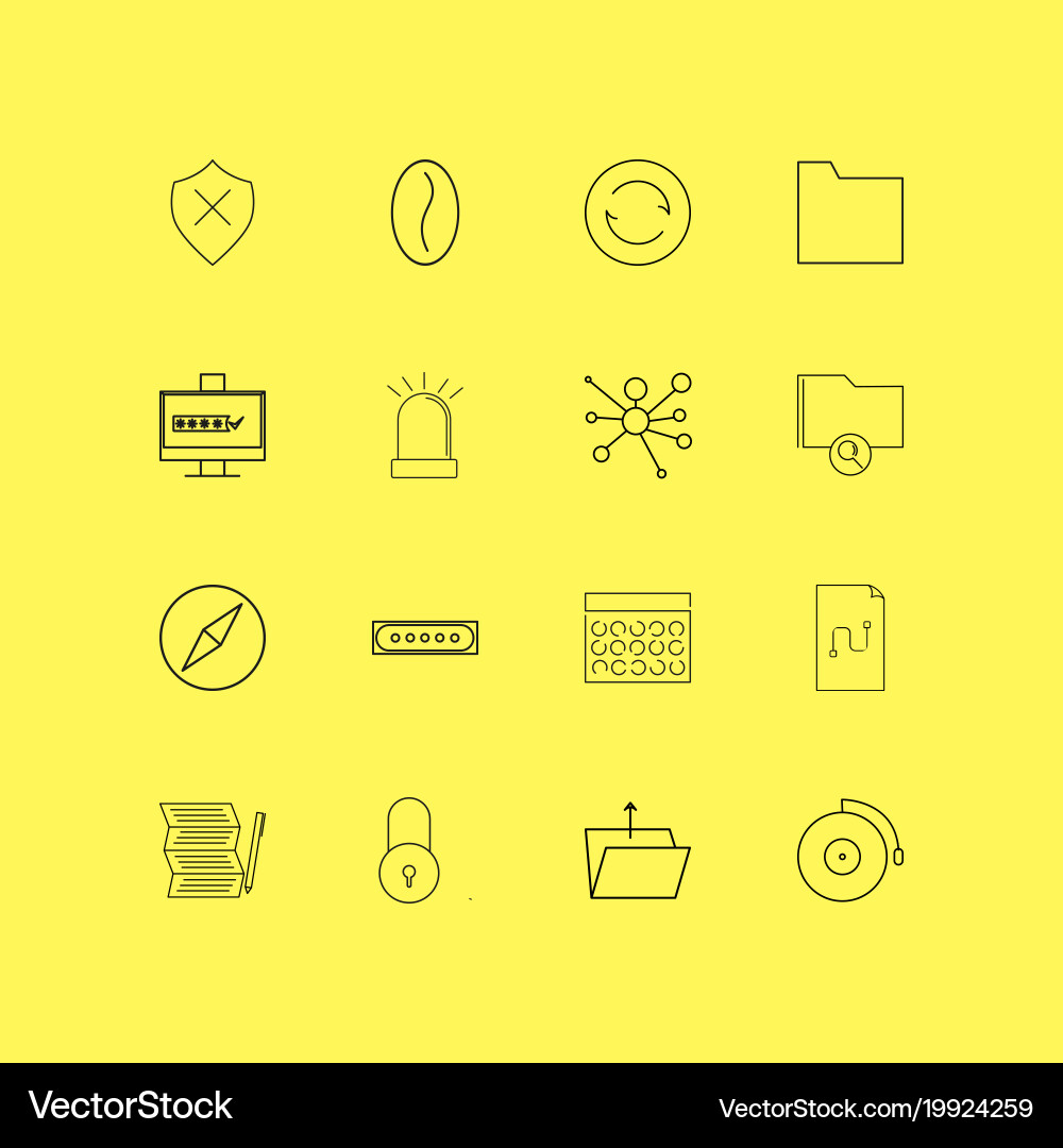 Internet technologies linear icon set simple Vector Image