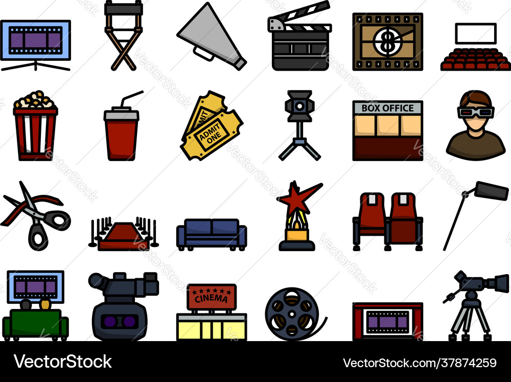 Kino Icon Set Kino Icon Set vektorbild