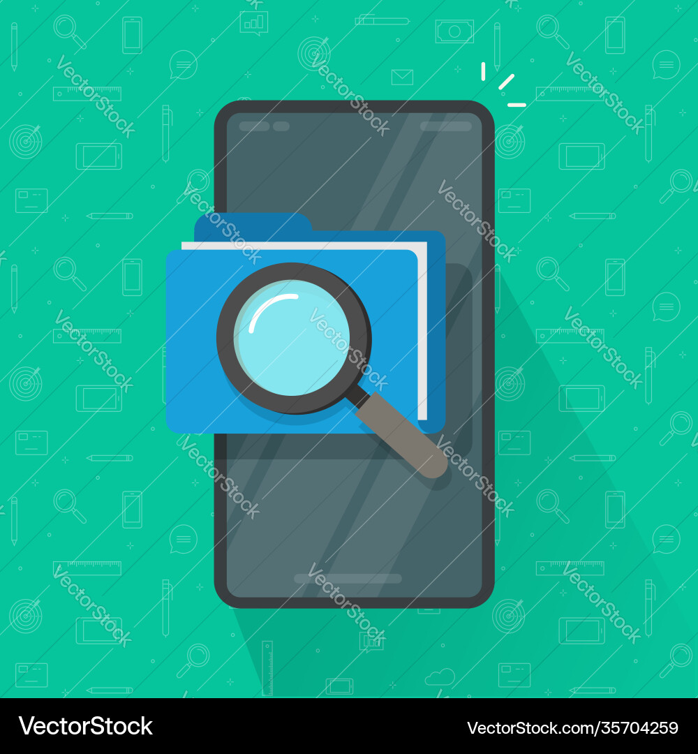 Mobile scan or inspection file folder documents Mobile scan or inspection file folder documents vector image