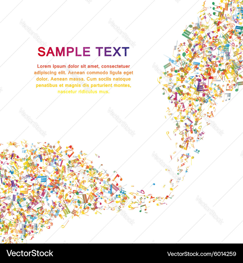 Musical key with notes row Vector Image