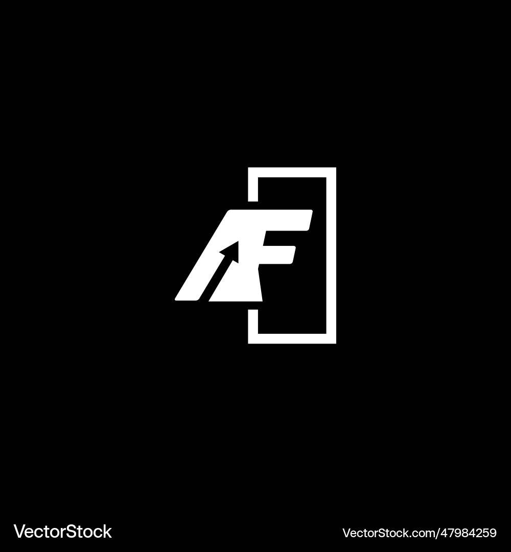 Rechteckiges Initial-Logo mit Pfeil nach oben Rechteckiges Initial-Logo mit Pfeil nach oben vektorbild