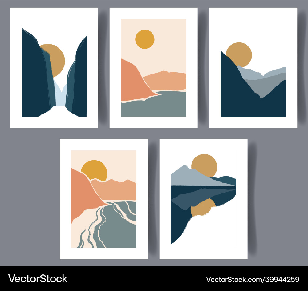 Scandinavian abstract print set Scandinavian abstract print set vector image
