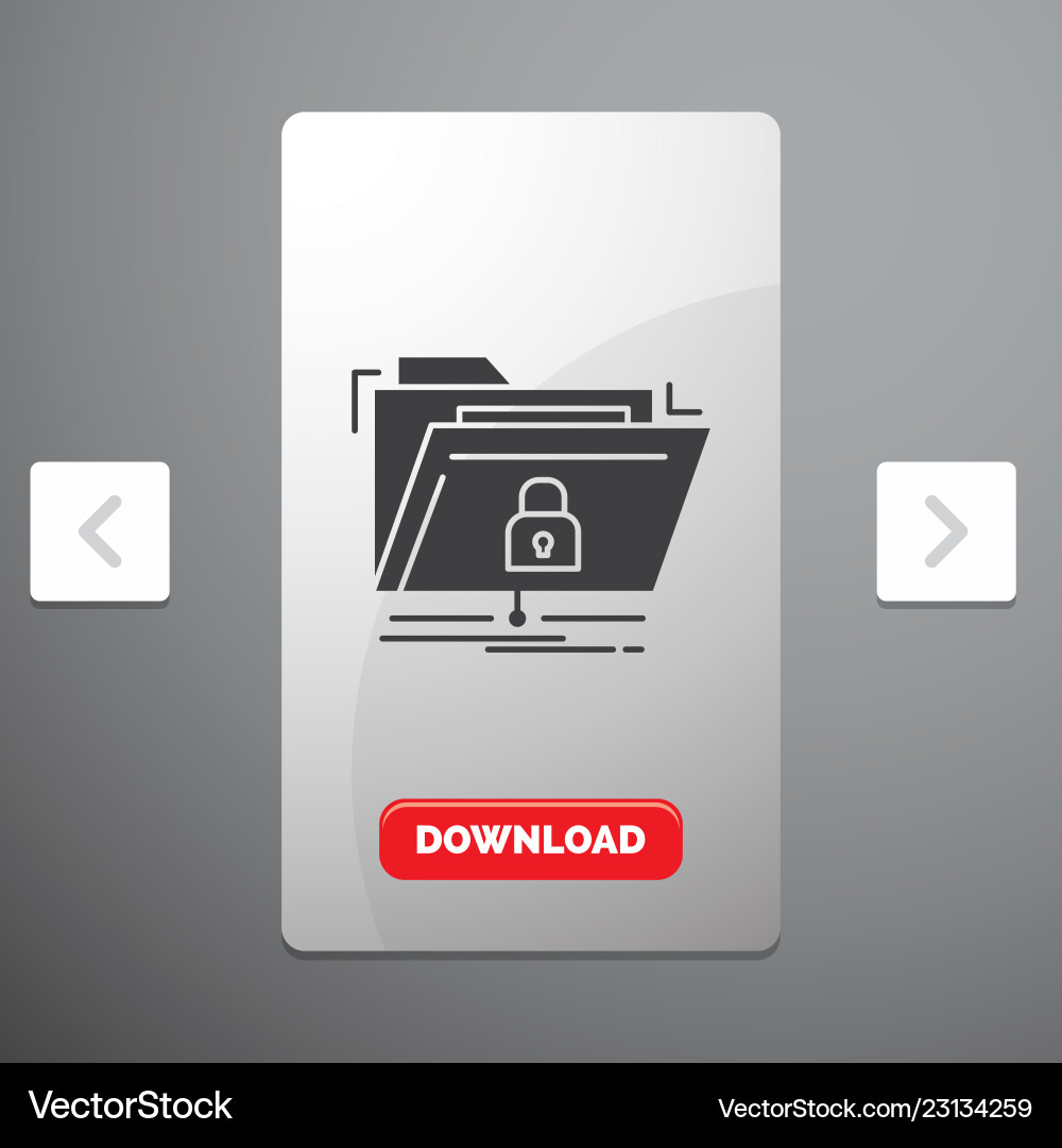Secure Network Files Icon - Lock Folder vector image