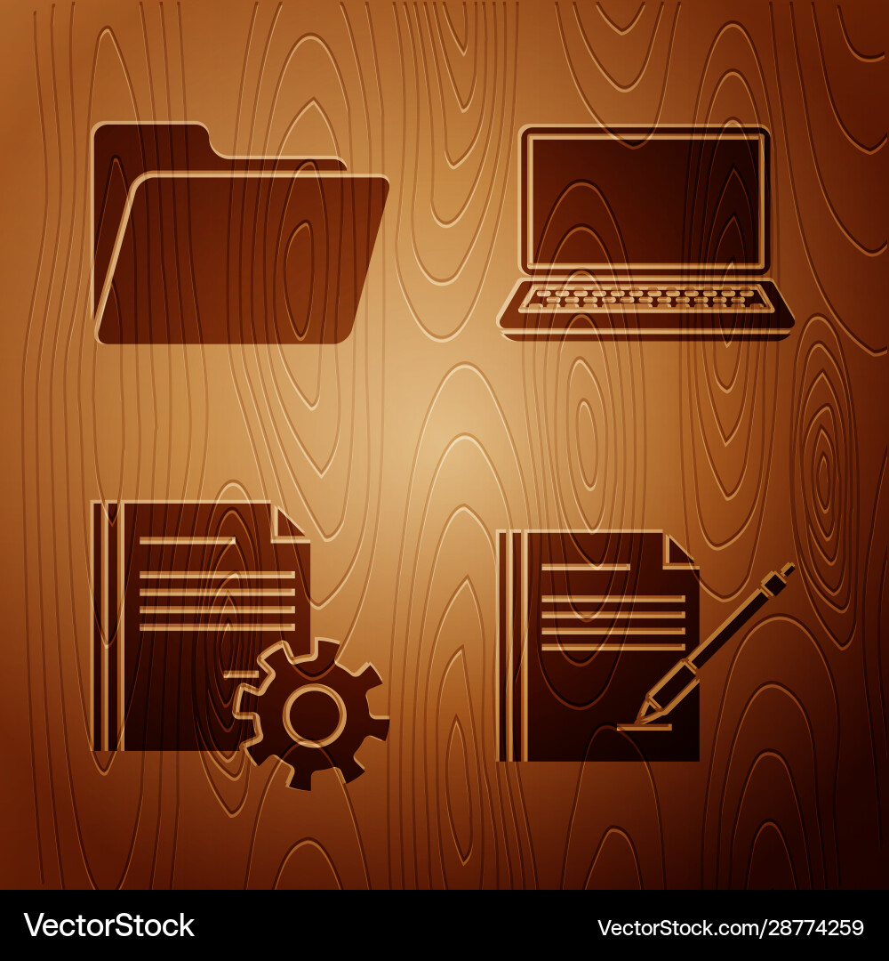Set blank notebook and pen document folder Set blank notebook and pen document folder vector image