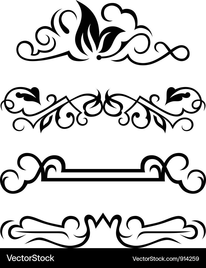 Set calligraphic design elements vector image