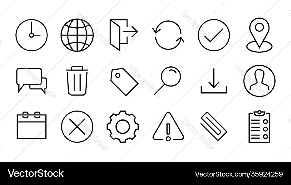 Set web icon line style isolated Set web icon line style isolated vector image