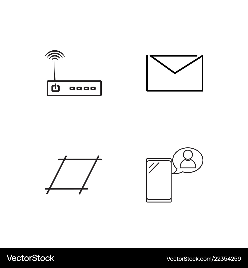 Web simple outlined icons set Vector Image