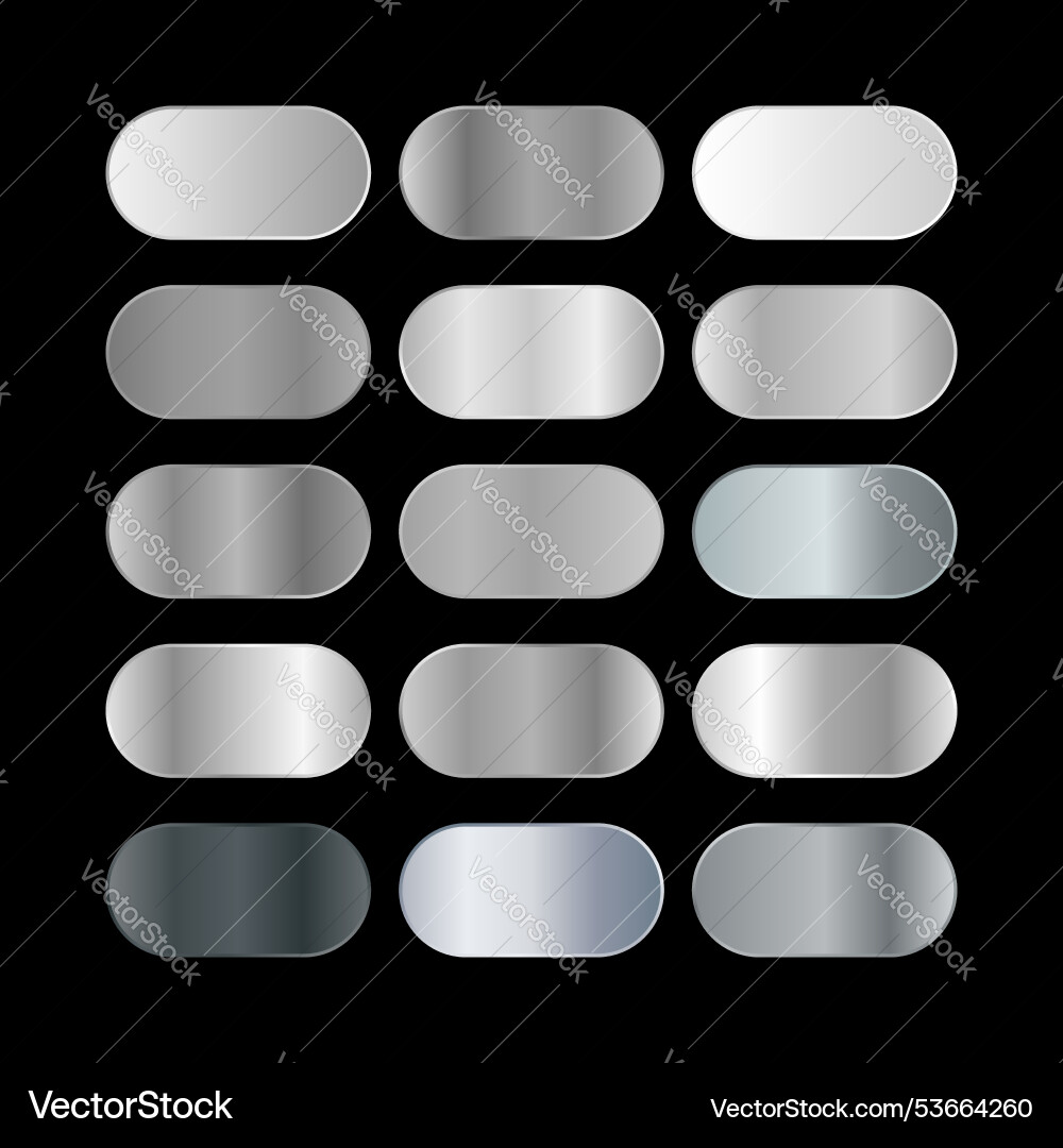 15 sliver gradient color collection for ui element Vector Image