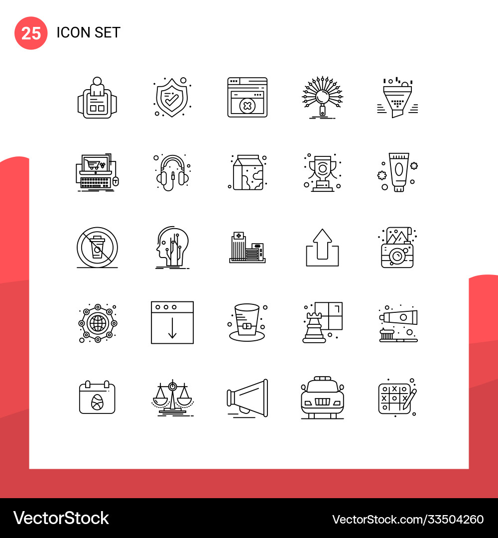 25 universal lines set for web and mobile vector image