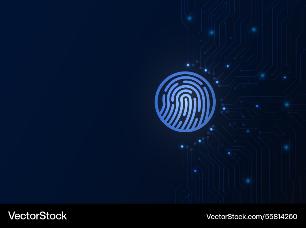 Abstract background cyber security fingerprint Vector Image