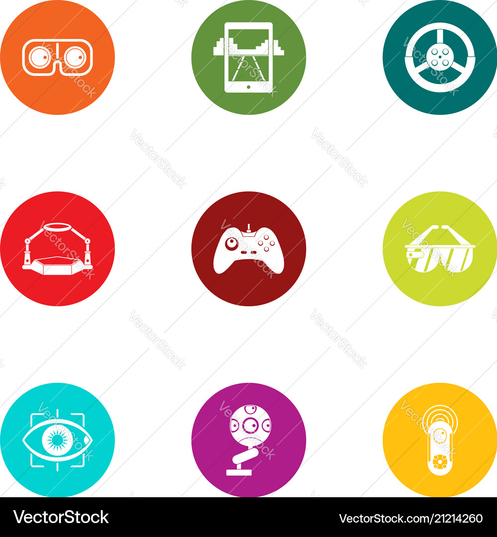 Advanced game icons set flat style Advanced game icons set flat style vector image