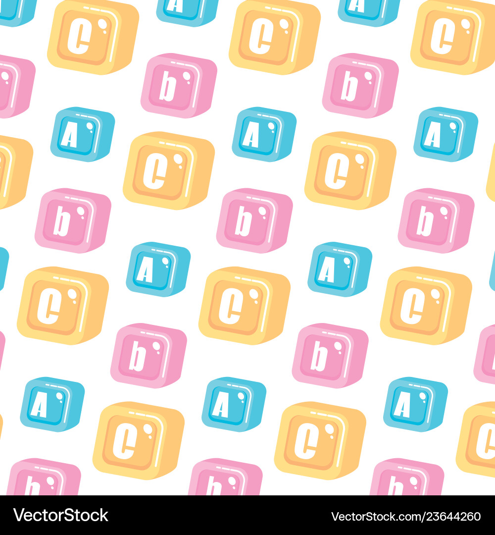 Alphabet blocks toys pattern background Vector Image
