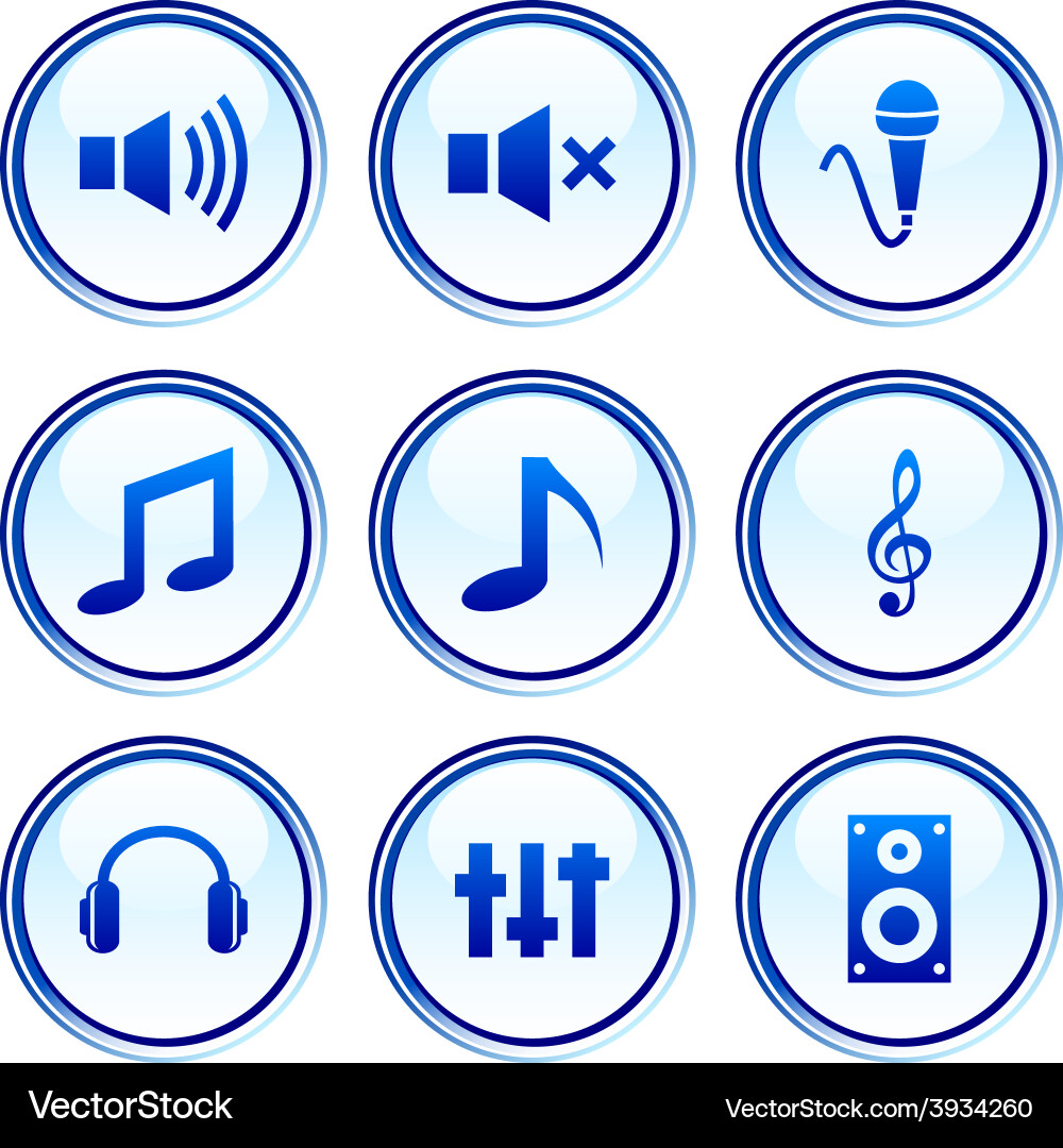 Audio buttons vector image