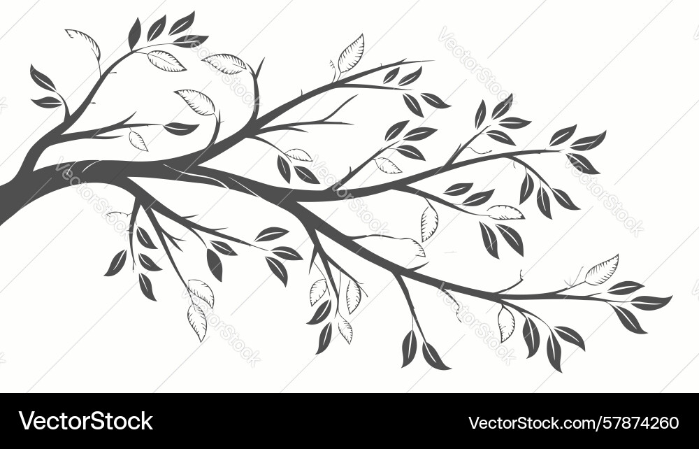 Bare winter branch for design generative ai Vector Image