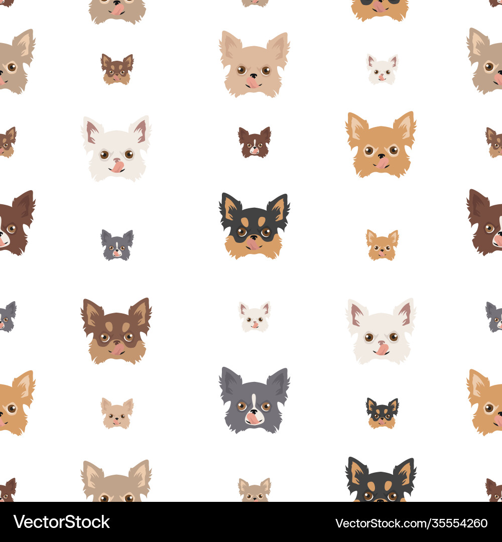 Chihuahua seamless pattern dog healthy silhouette Chihuahua seamless pattern dog healthy silhouette vector image