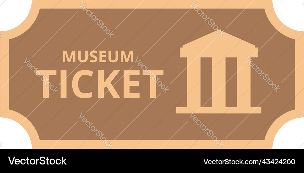 City museum ticket icon cartoon pass movie City museum ticket icon cartoon pass movie vector image