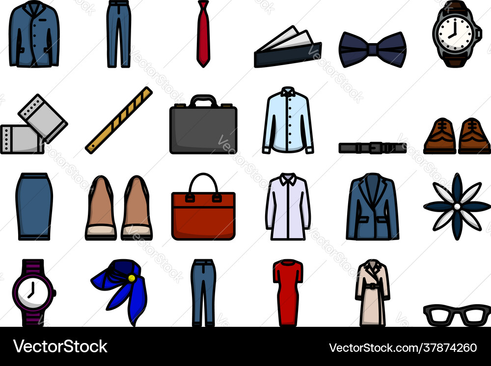 Clothes icon set Royalty Free Vector Image - VectorStock