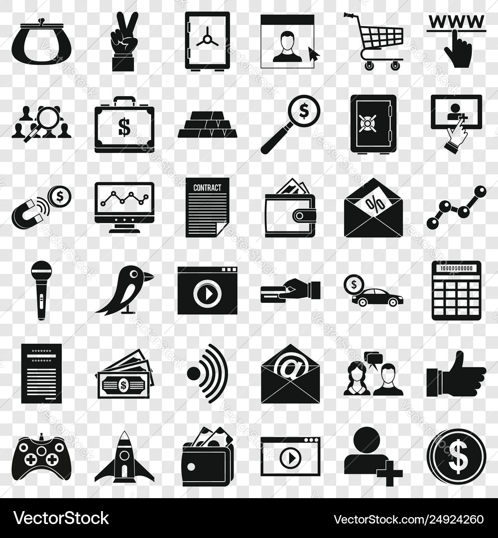 Digital development icons set simple style Vector Image