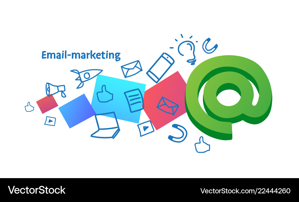 E-Marketing Werbekampagne E-Mail Marketing E-Marketing Werbekampagne E-Mail Marketing vektorbild