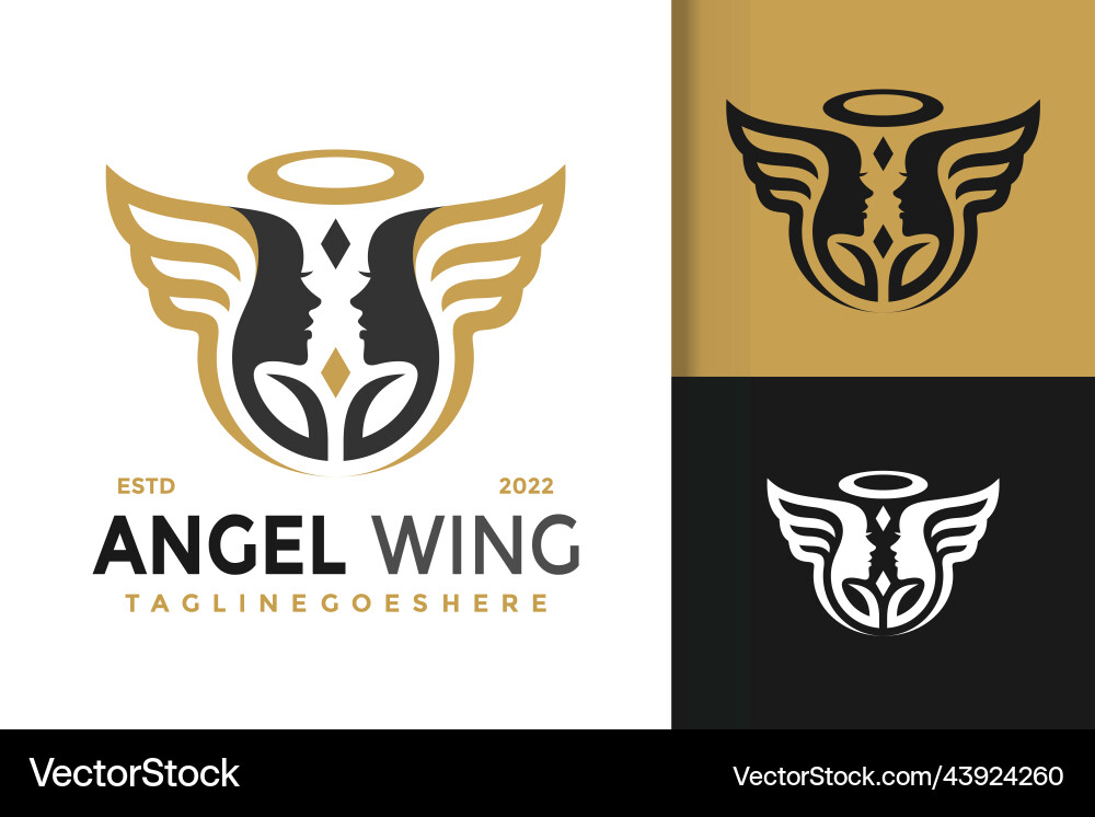 Engel Flügel Logo Design Marke Identität Logos Engel Flügel Logo Design Marke Identität Logos vektorbild