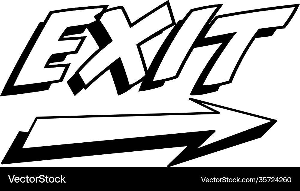 Exit sign with arrow icon Exit sign with arrow icon vector image