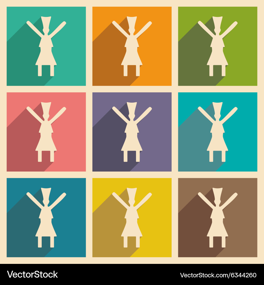 Flat with shadow concept and mobile application Vector Image