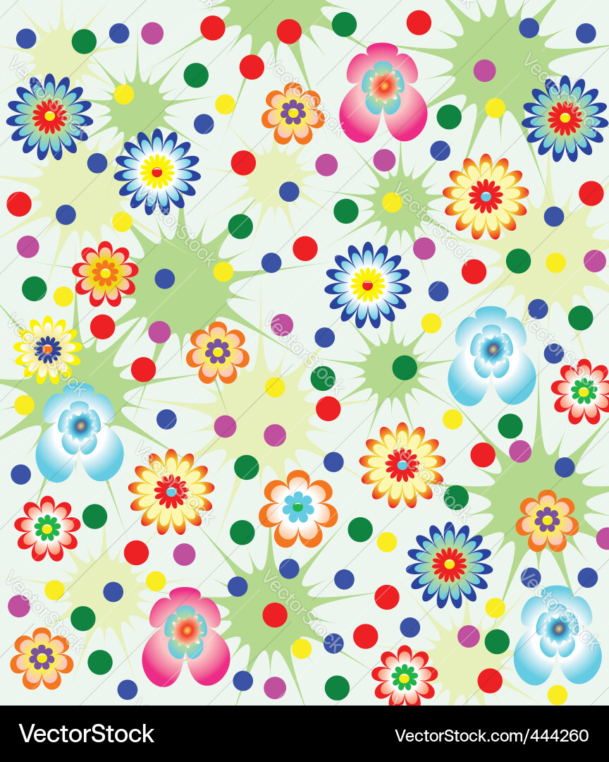 Floral Dot Pattern Vector Image