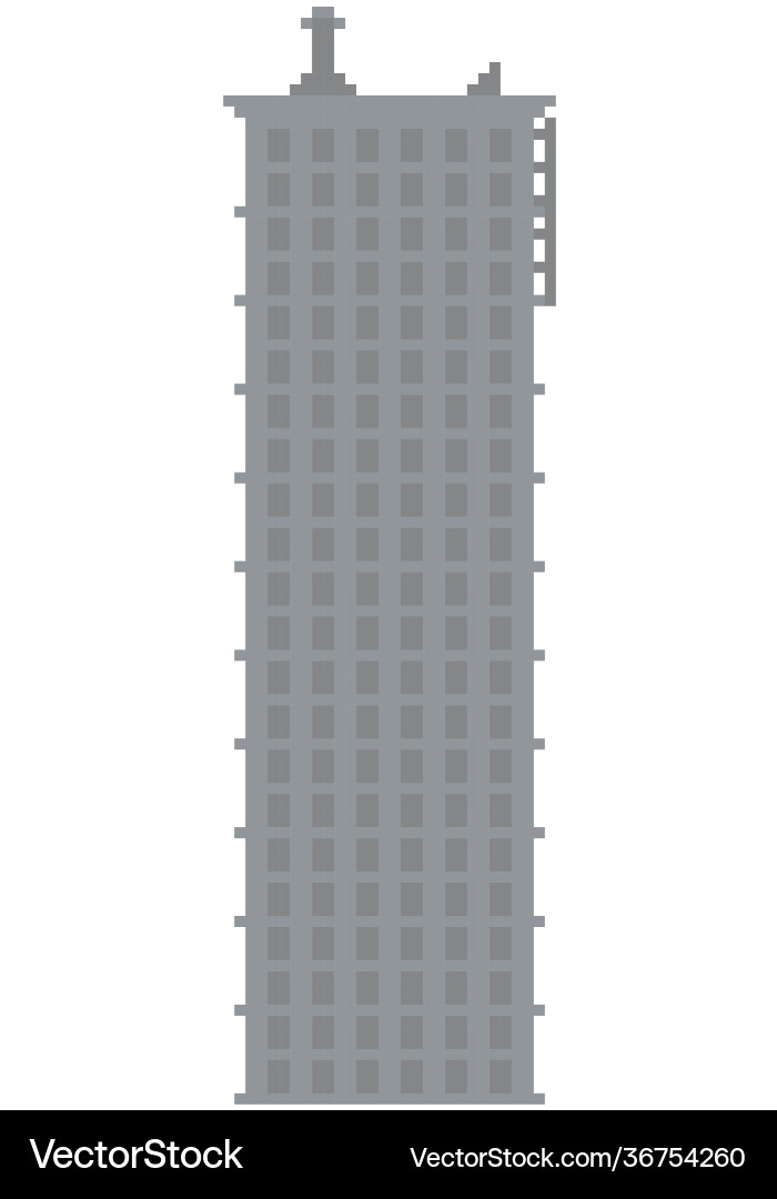 High rise building tower for computer pixel game High rise building tower for computer pixel game vector image