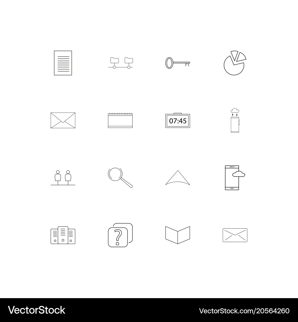 Internet of things simple linear icons set Vector Image
