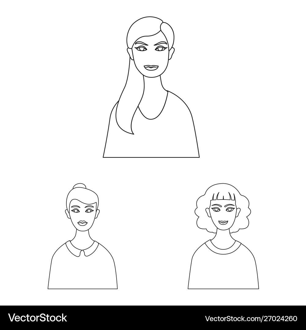 Isolated object character and avatar icon set Vector Image