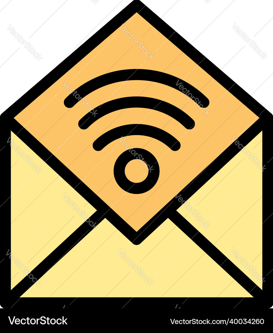 Mail remote access icon color outline Mail remote access icon color outline vector image