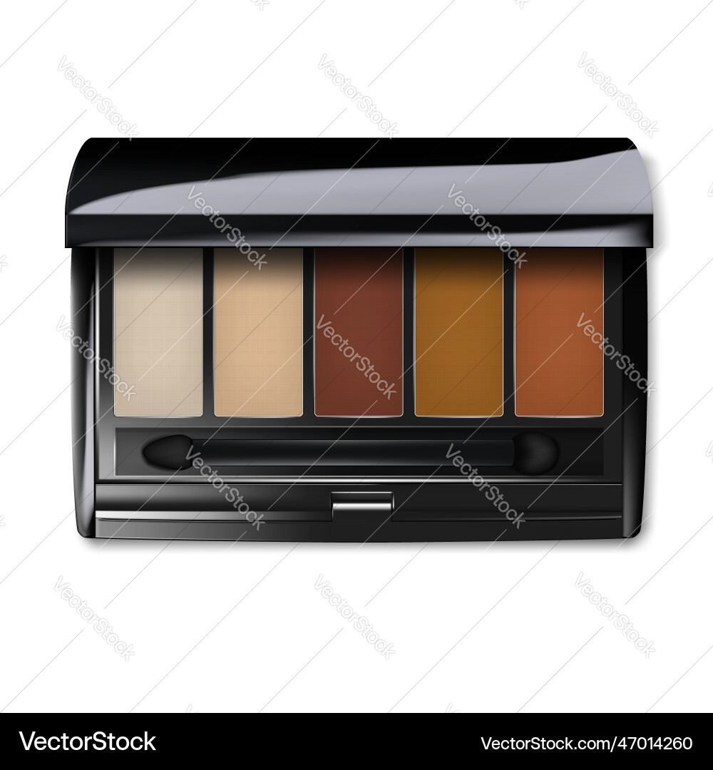 Make-up color eyeshadow palette with applicator Make-up color eyeshadow palette with applicator vector image