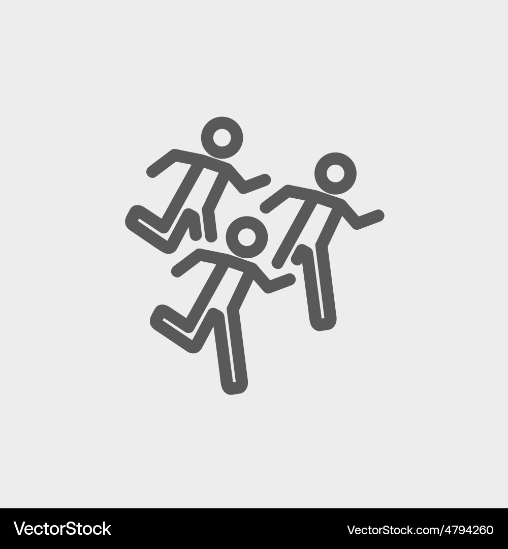 Marathon Runner Thin Line Icon Royalty Free Vector Image