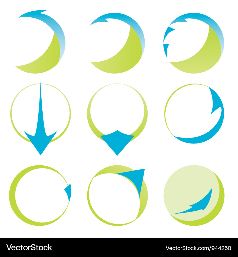 Modern Ribbon and Arrow Icons Vector Image