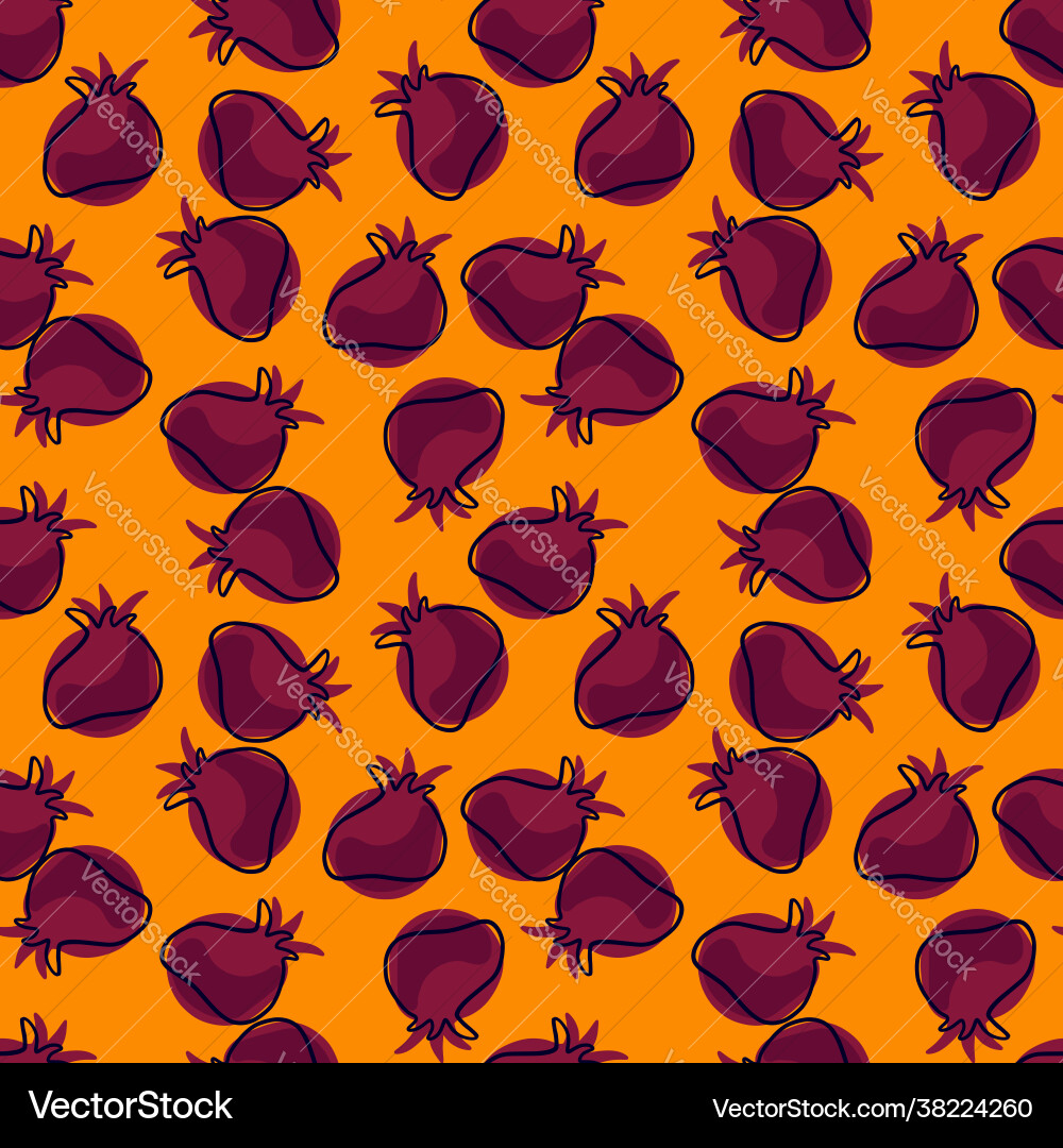 Pomegranate random abstract seamless pattern Pomegranate random abstract seamless pattern vector image