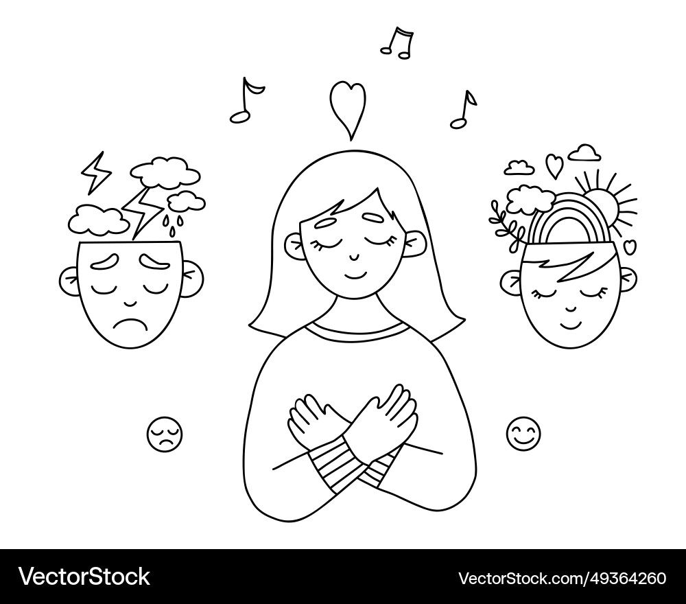 Psychotherapy and mental health self-care Psychotherapy and mental health self-care vector image