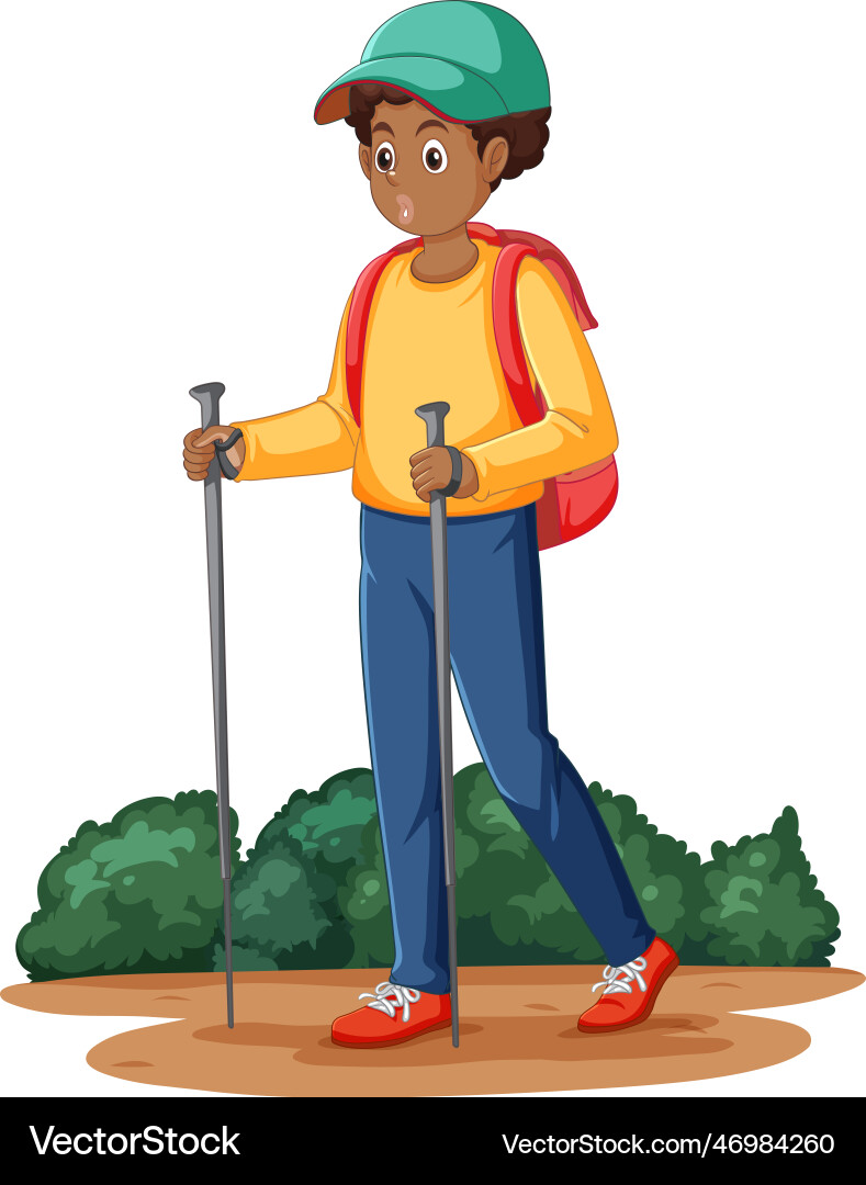 Pubertät Junge wandern Cartoon Charakter Pubertät Junge wandern Cartoon Charakter vektorbild