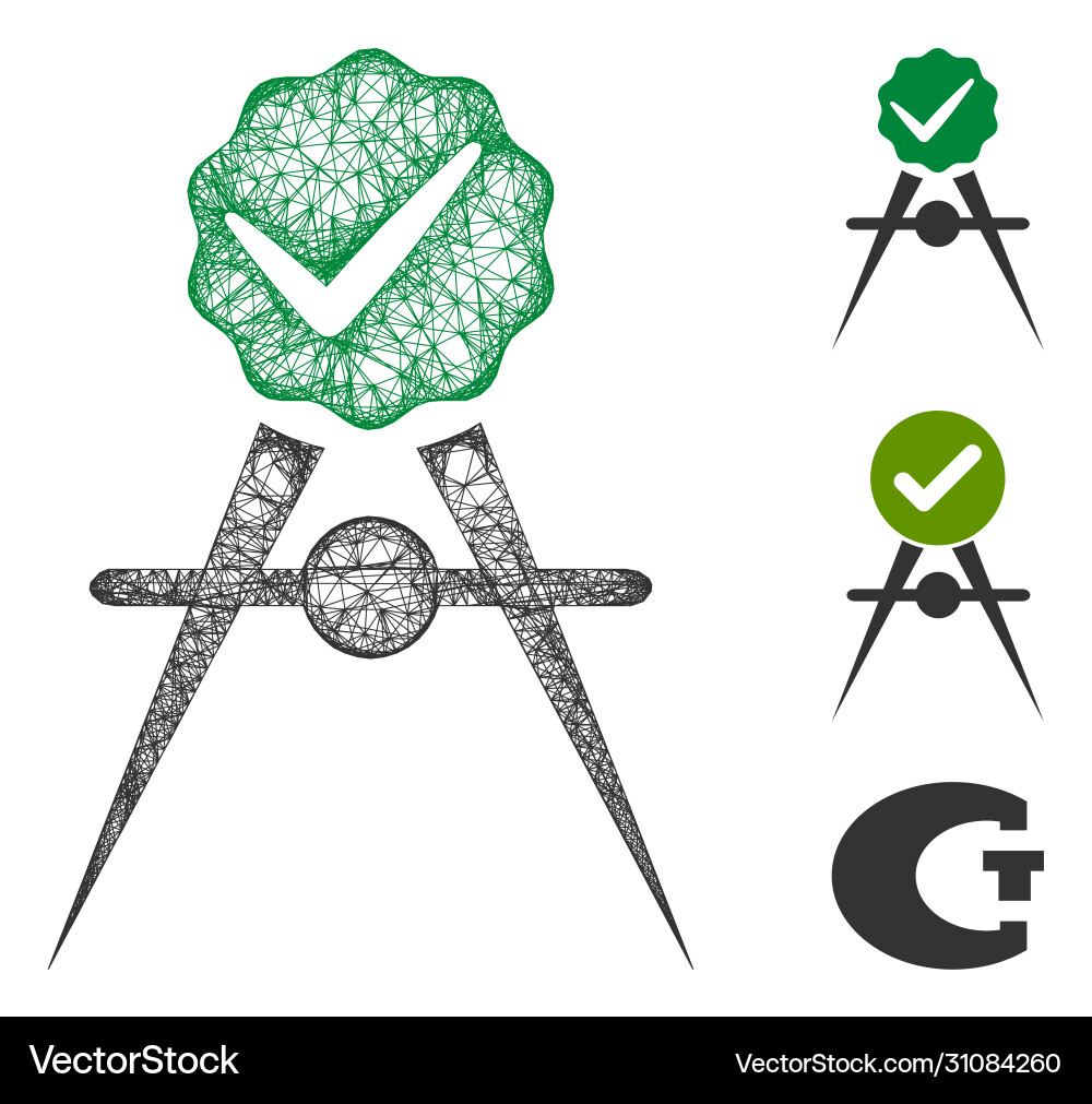 Quality control meter polygonal web mesh Quality control meter polygonal web mesh vector image
