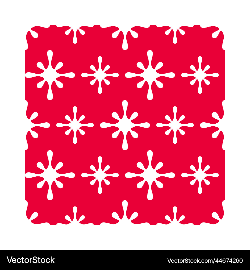 Seamless pattern with snowflakes on a red Seamless pattern with snowflakes on a red vector image