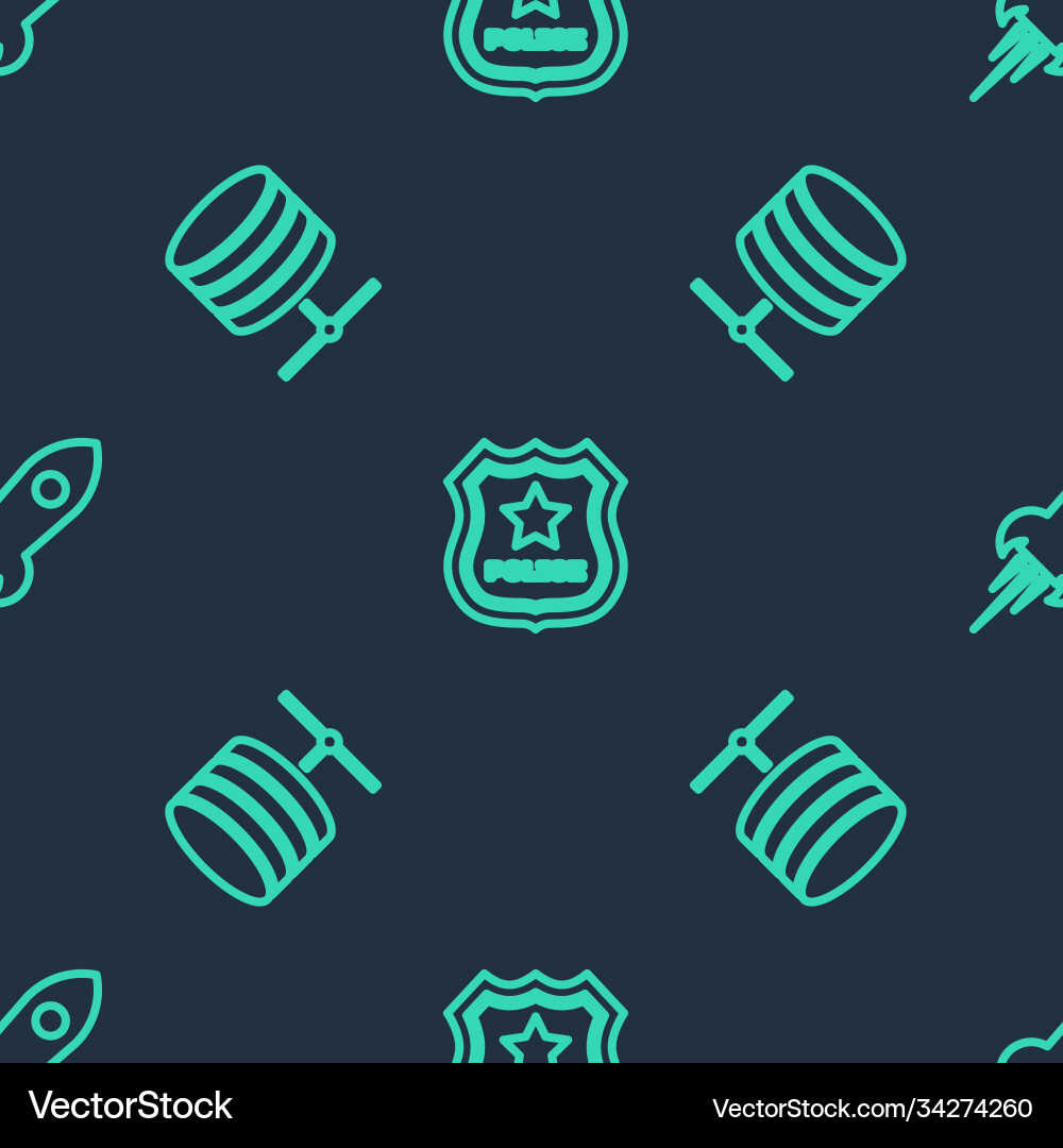 Set line police badge server data web hosting Set line police badge server data web hosting vector image