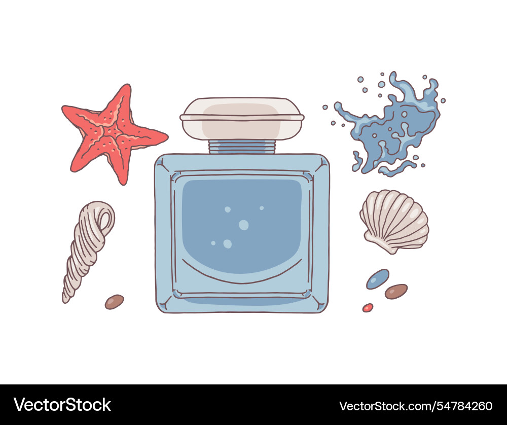 Set with image of bottle Set with image of bottle vector image