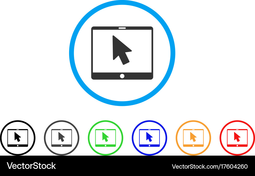 Tablet arrow pointer rounded icon vector image